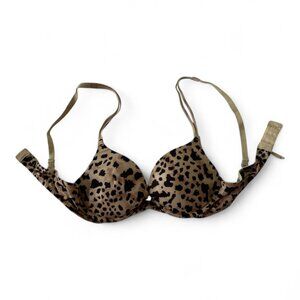 Victoria’s Secret 34B Leopard Gel Push-Up Bra Y2K 2002 Vintage Sexy Rare